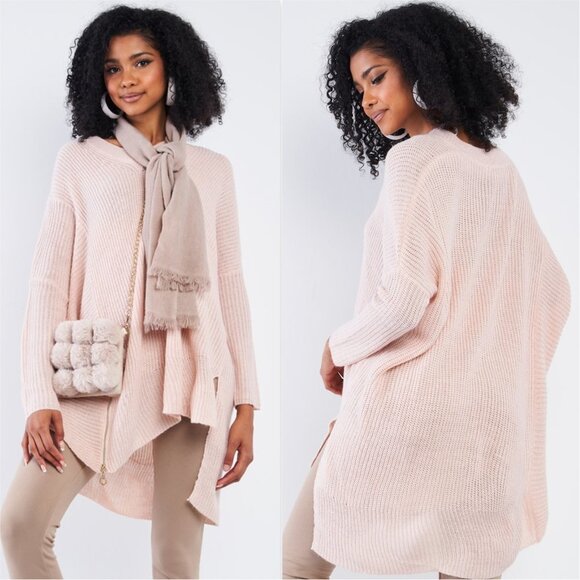 Soft Baby Pink Tunic Knit Sweater - Picture 1 of 6